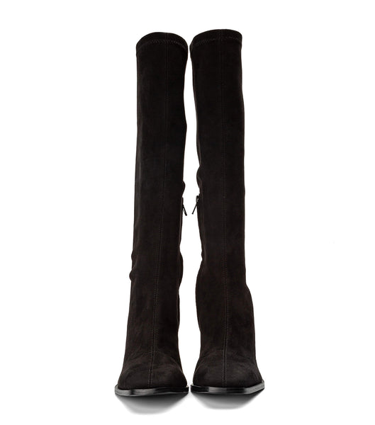 Botas hasta las rodillas Tony Bianco Renae Black Stretch Gamuza 8.5cm Negras | CLQAV85044
