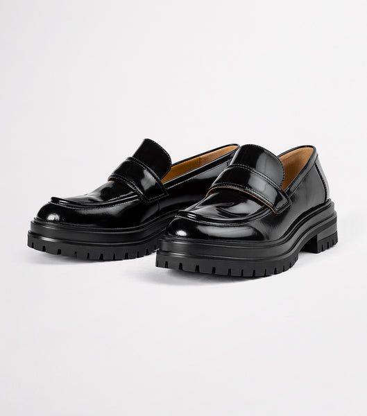 Loafers Tony Bianco Wiz Black Hi Shine 4.5cm Negras | CLQCS77934