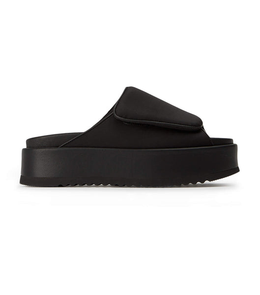 Sandalias Planas Tony Bianco Roxana Black Scuba 6cm Negras | CLEGJ85935
