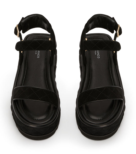 Sandalias Planas Tony Bianco Zahara Black Gamuza 6cm Negras | XCLGW24641