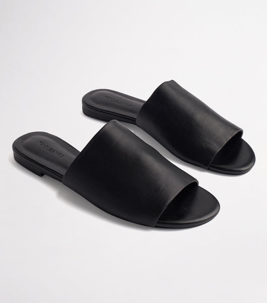 Sandalias de Diapositivas Tony Bianco Havier Black Sheep Nappa 1cm Negras | CLQCS23125