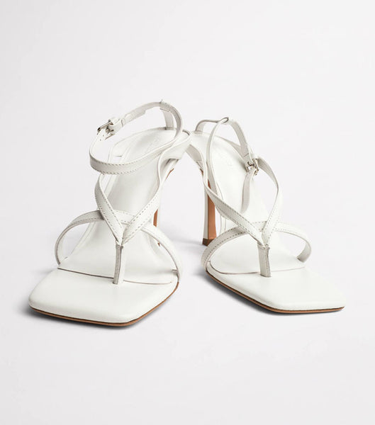 Sandalias de dedo Tony Bianco Faythe White Kid 10.5cm Blancas | FCLHY13923