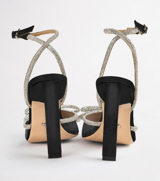 Tacones De Novia Tony Bianco Elsie Black Satin 10.5cm Negras | XCLGW91222