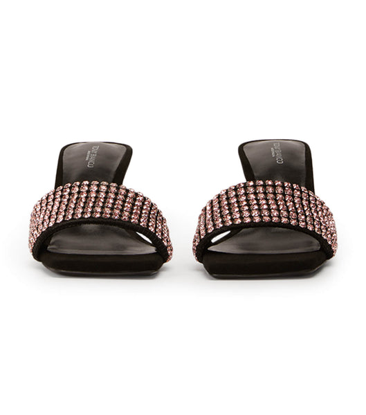 Tacones bajos Tony Bianco Amos Pink Crystal/Black Gamuza 6.5cm Rosas Negras | CLCVG42195