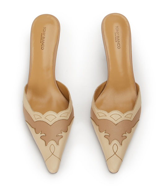 Tacones bajos Tony Bianco Shuga Skin/Vanilla 8cm Amarillo Claro | ECLHC18961