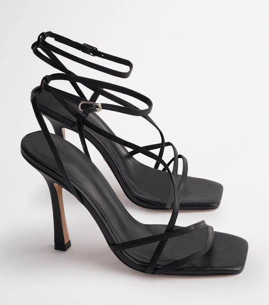 Tacones con tiras Tony Bianco Franci Black Kid 10.5cm Negras | ECLHC10955