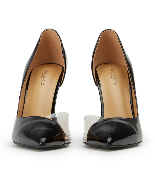Tacones de aguja Tony Bianco Adore Black Charol/Clear Vinylite 10.5cm Negras | SCLNY75562