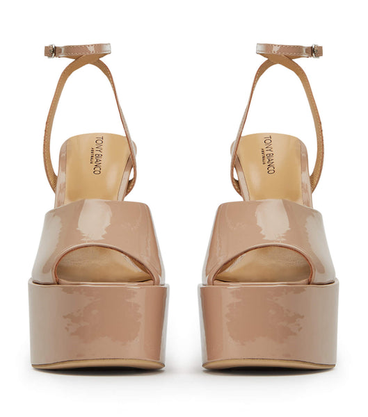 Tacones de aguja Tony Bianco Journey Coco Charol 15cm Beige | TCLWZ57978