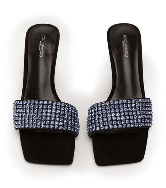 Tacones de evento Tony Bianco Amos Blue Crystal/Black Gamuza 6.5cm Azules Negras | ACLDF75895