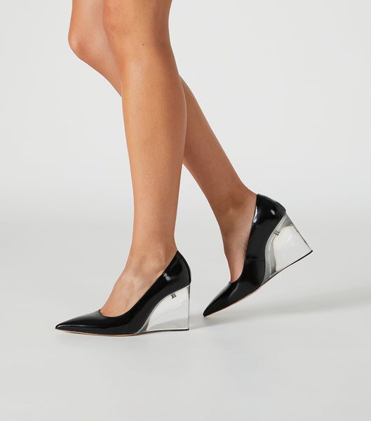 Tacones de evento Tony Bianco Dolly Black Hi Shine/Clear 9.5cm Negras | CLNZX74179