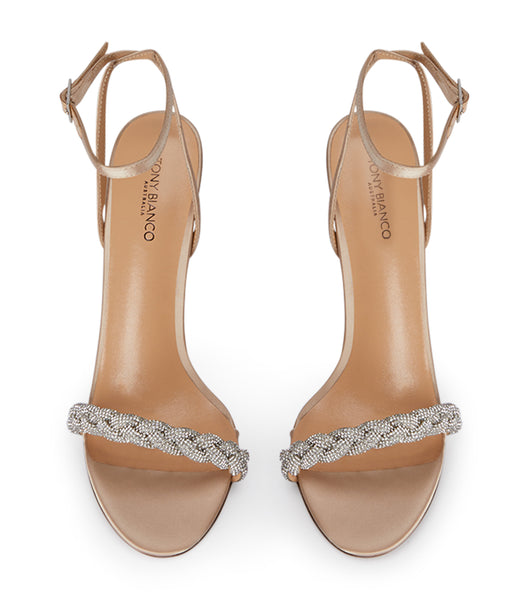 Tacones de evento Tony Bianco Kosta Nude Satin 11cm Beige | ZCLMJ72669
