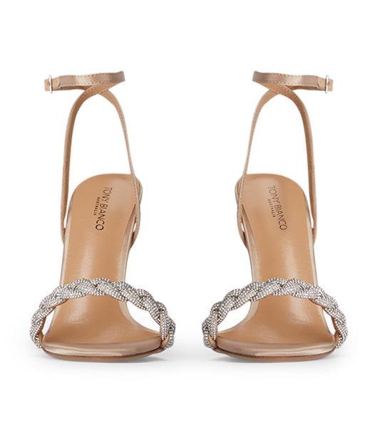 Tacones de evento Tony Bianco Kosta Nude Satin 11cm Beige | ZCLMJ72669
