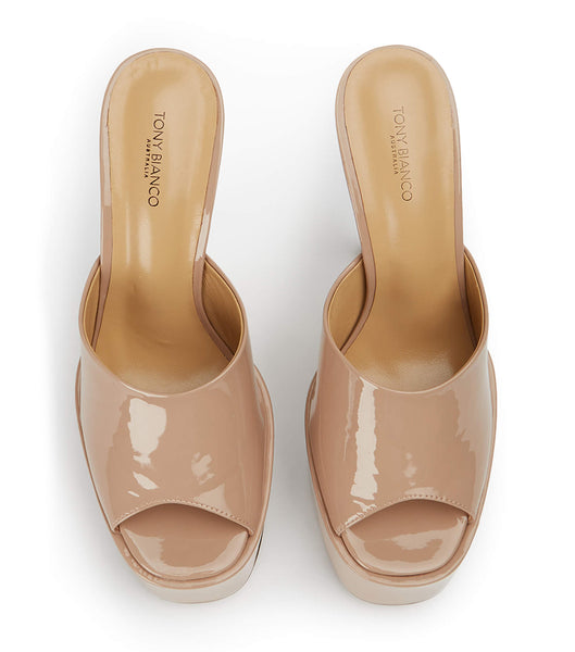 Zapatos Plataforma Tony Bianco Jordyn Coco Charol 15cm Beige | LCLTR74423