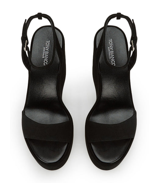 Zapatos Plataforma Tony Bianco Vesna Black Gamuza 13cm Negras | BCLSO70451