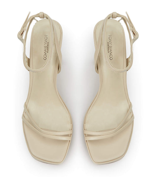 Zapatos Tacon Bloque Tony Bianco Dandy Vanilla Capretto 11.5cm Amarillo Claro | CLICD79756