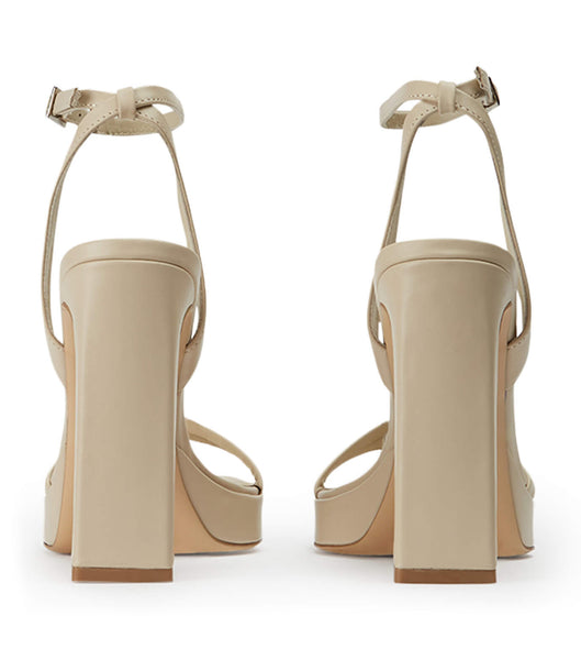 Zapatos Tacon Bloque Tony Bianco Dandy Vanilla Capretto 11.5cm Amarillo Claro | CLICD79756