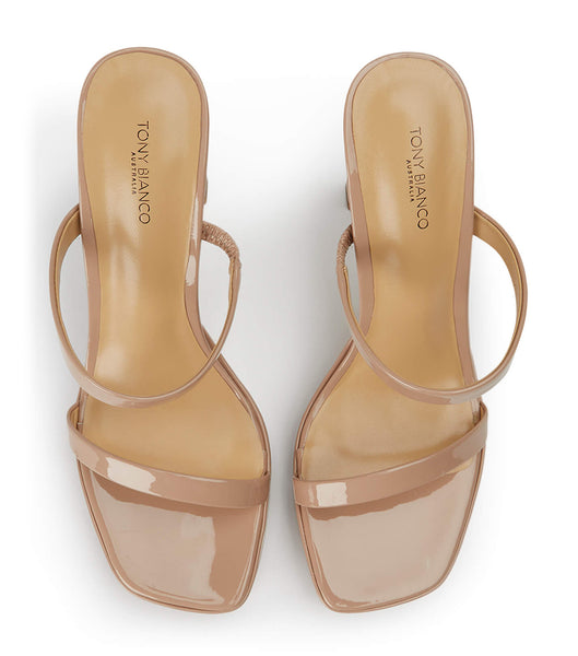 Zapatos Tacon Bloque Tony Bianco Diane Coco Charol 11.5cm Beige | XCLGW28447