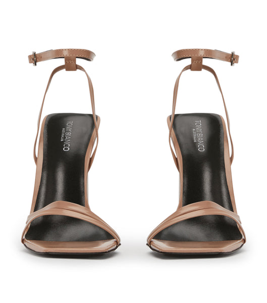 Zapatos Tacon Bloque Tony Bianco Nix Latte Hi Shine 10.5cm Beige | CLEAH86379